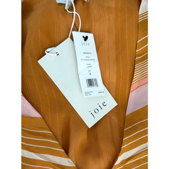 NEW Joie Women’s 4 Andraya Striped Silk Dress - Picture 4 of 4
